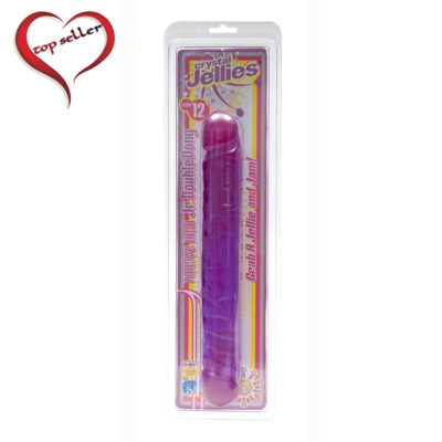 Doc Johnson Crystal Jellies 12” Jr. Double Dong Purple