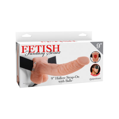 Pipedream Products Fetish Fantasy 9" Hollow Strap-On with Balls Beige