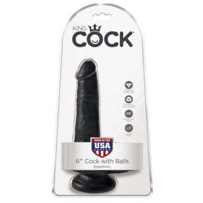 Pipedream Products King Cock 6” Cock with Balls Black