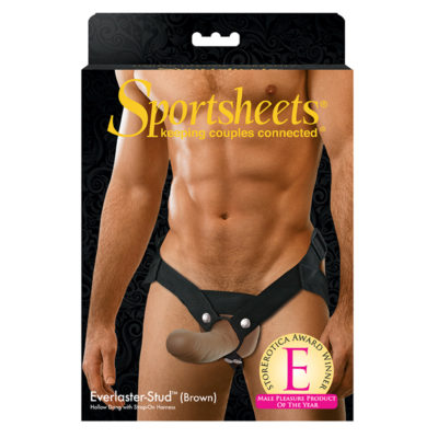 SportSheets Everlaster Stud Hollow Strap-On Brown