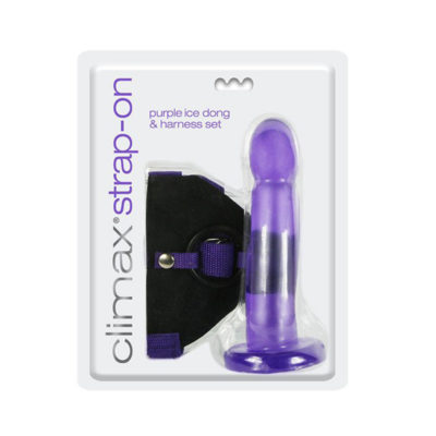 Topco Sales Climax Strap-On Purple Ice Dong & Harness Set