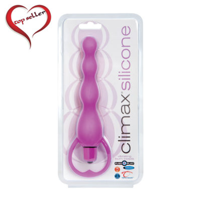 Topco Sales Climax Silicone Vibrating Anal Beads Purple