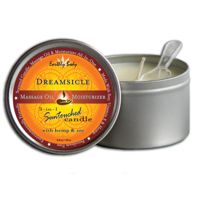 Earthly Body 6.8 oz. Round Tin Massage Candle Dreamsicle