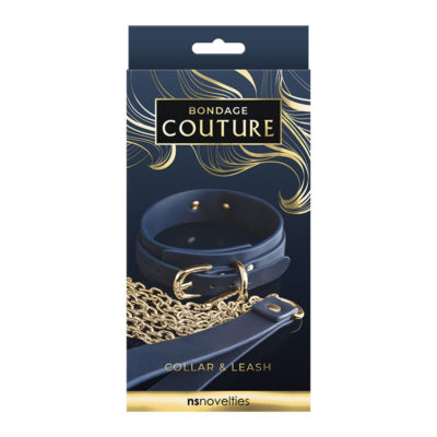 NS Novelties Bondage Couture Collar & Leash  - Blue