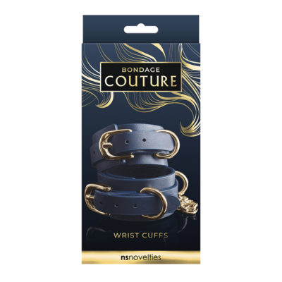 NS Novelties Bondage Couture Wrist Cuff  -  Blue