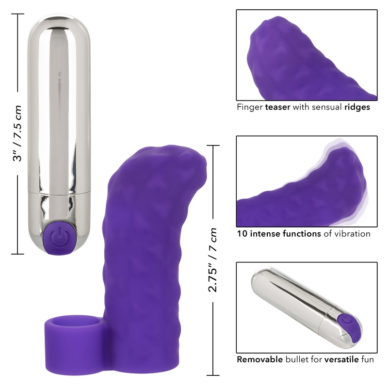 California Exotics Intimate Play Rechareable Finger Teaser - Purple - Image 3
