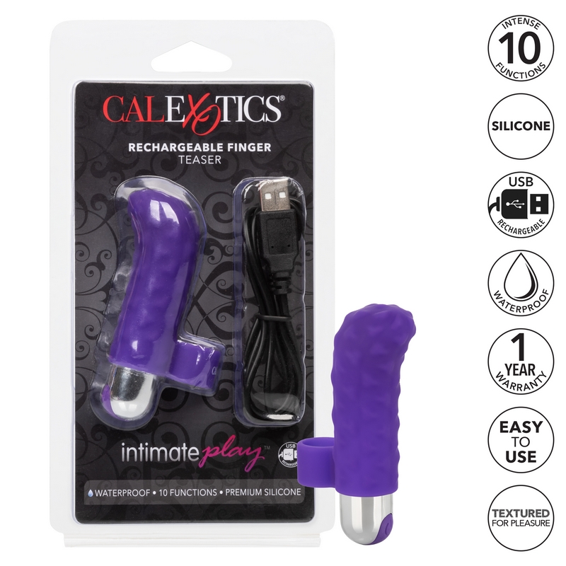 California Exotics Intimate Play Rechareable Finger Teaser - Purple - Image 4