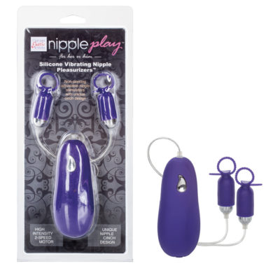 Nipple Play ™ Silicone Vibrating Nipple Pleasurizers Purple