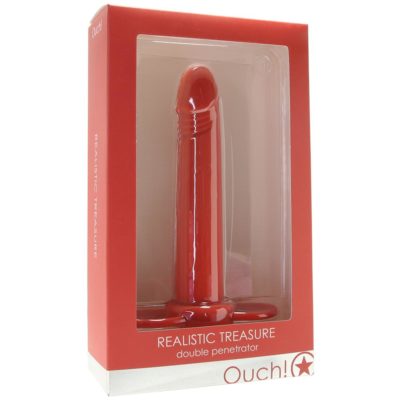 Ouch! Realistic Treasure Double Penetrator -  Red